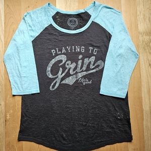 🔥 Life Is Good 3/4 Sleeve Burnout Baseball Jersey Style Top Size XL